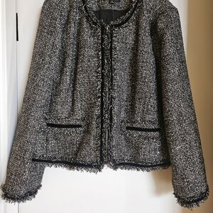 J. Crew Charcoal and Black Tweed Blazer